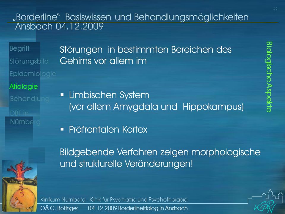 Störungen in bestimmten Bereichen des Gehirns vor allem im