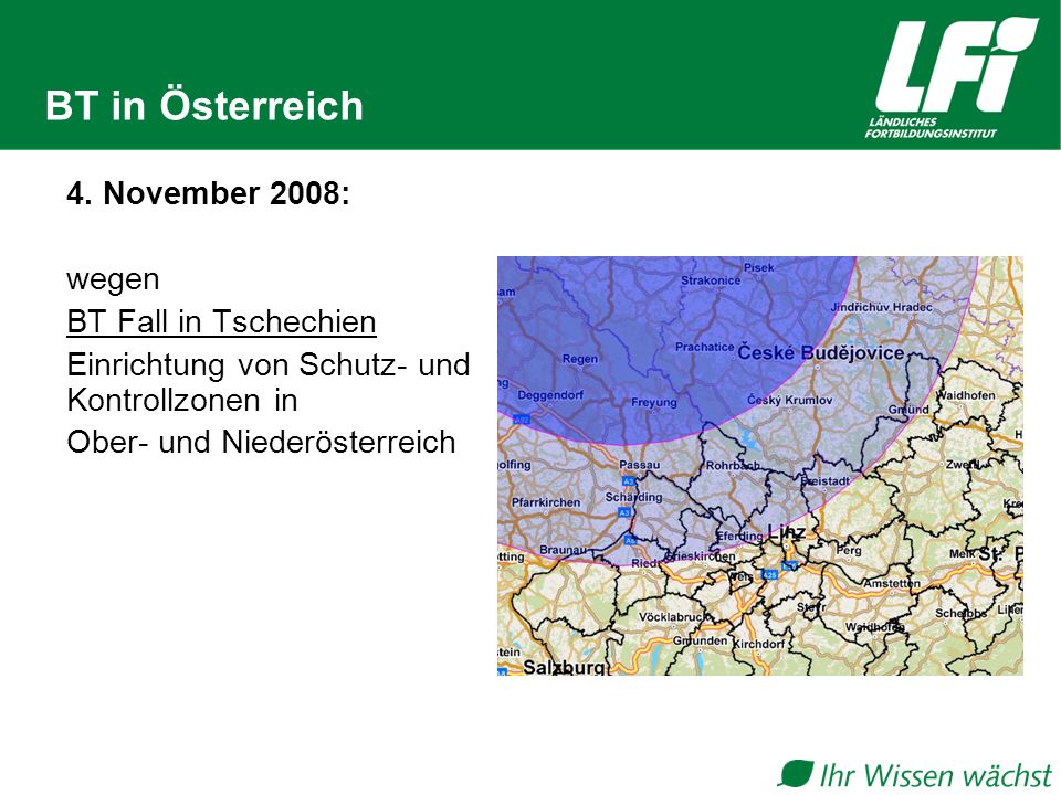 BT in Österreich 4. November 2008: wegen BT Fall in Tschechien