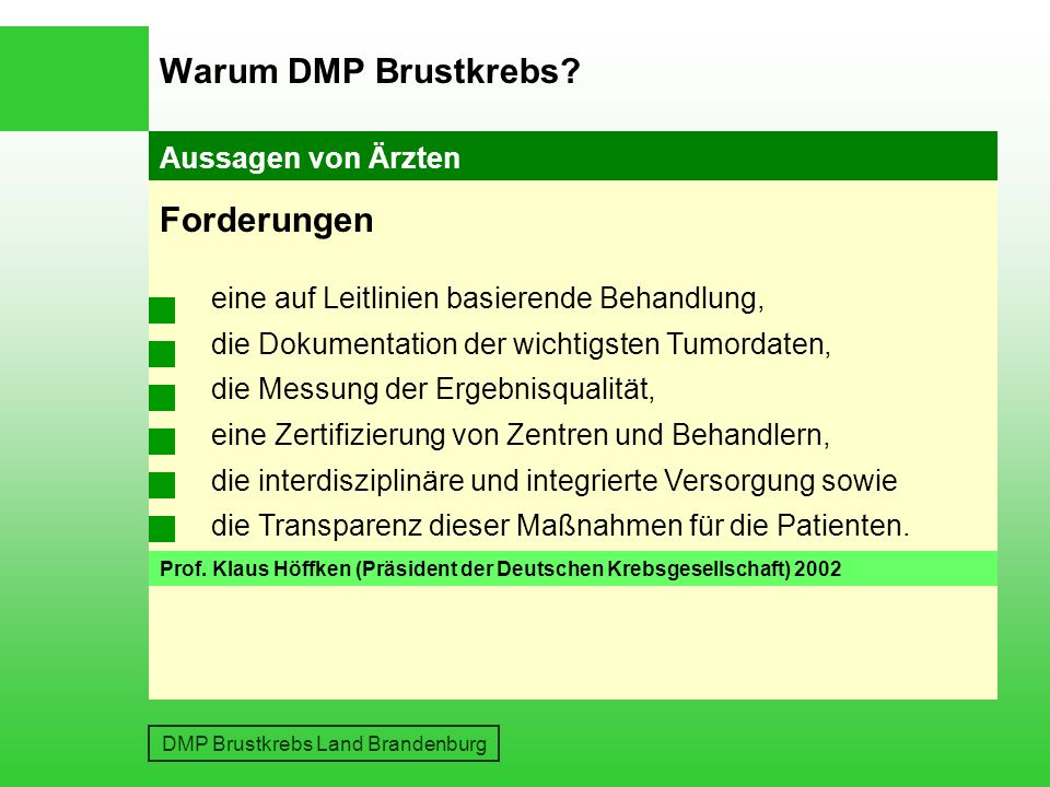 DMP Brustkrebs Land Brandenburg