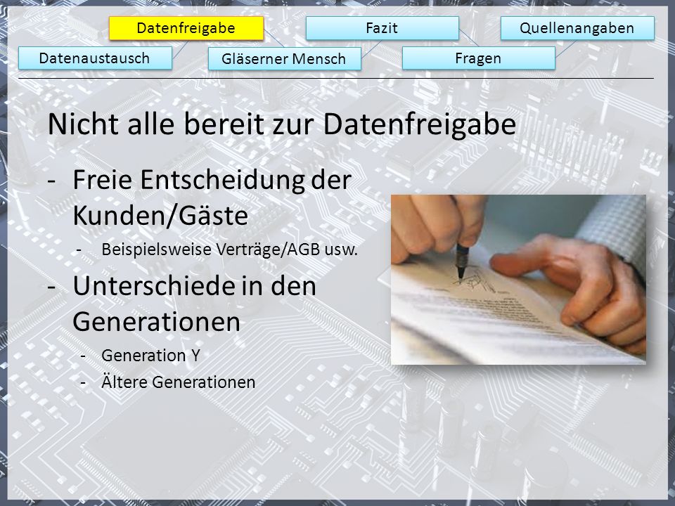Nicht alle bereit zur Datenfreigabe