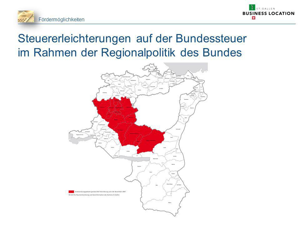 Steuererleichterungen auf der Bundessteuer im Rahmen der Regionalpolitik des Bundes