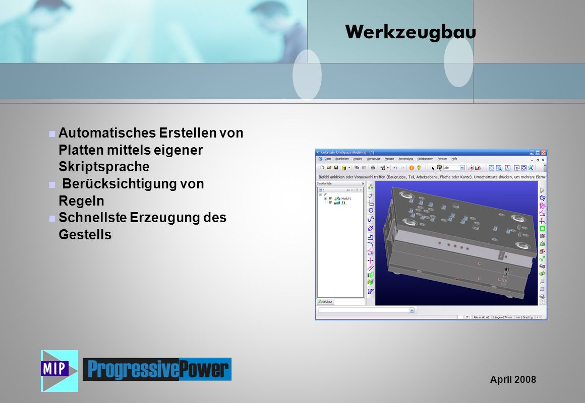 Werkzeugbau Automatisches Erstellen von Platten mittels eigener Skriptsprache. Berücksichtigung von Regeln.