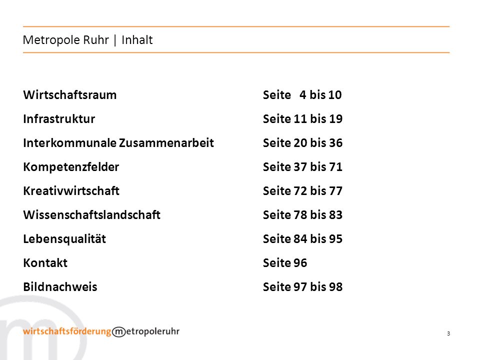 Metropole Ruhr | Inhalt