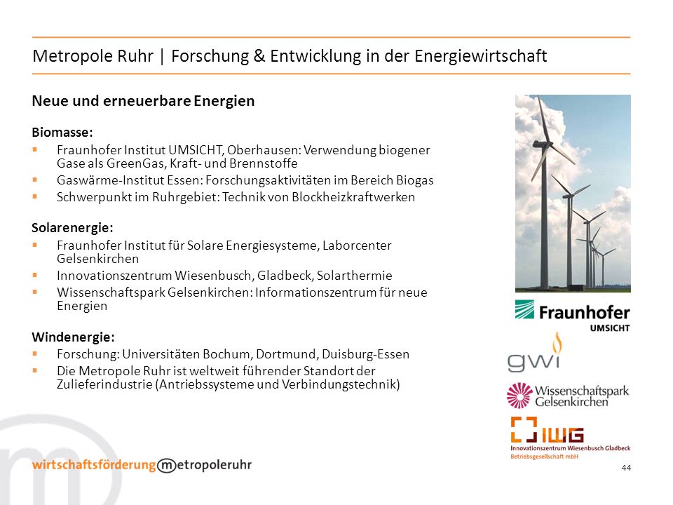 Metropole Ruhr | Forschung & Entwicklung in der Energiewirtschaft