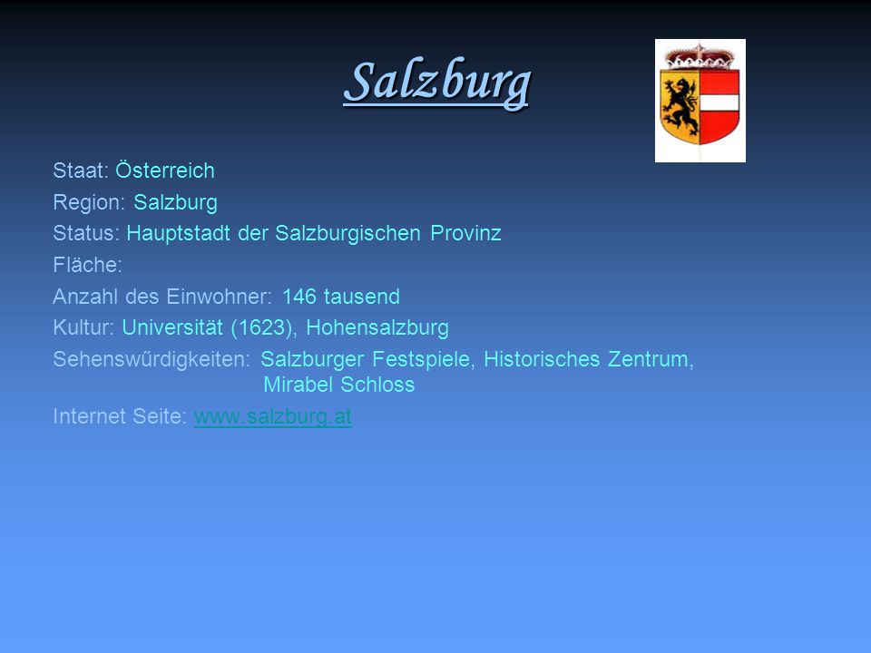 Salzburg Staat: Österreich Region: Salzburg