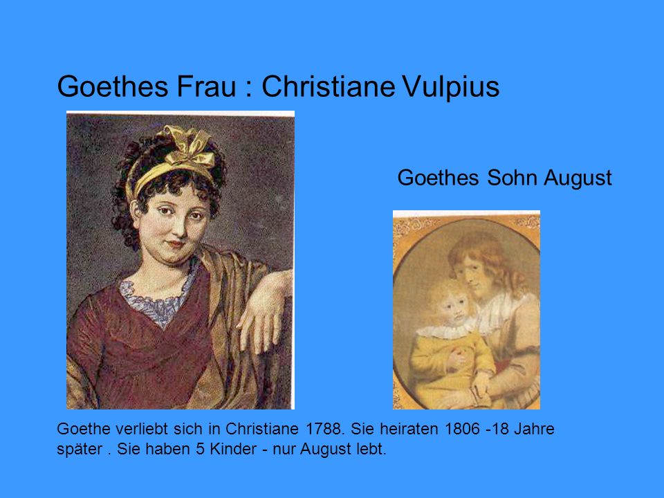 Goethes Frau : Christiane Vulpius