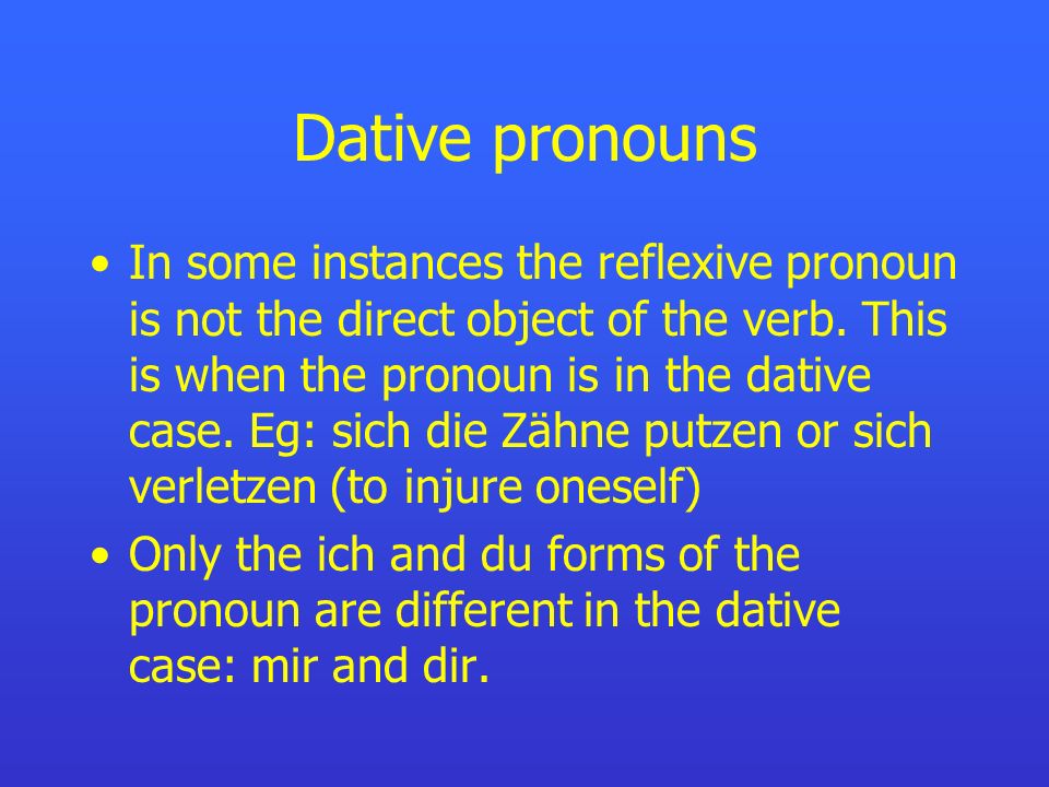 Dative pronouns