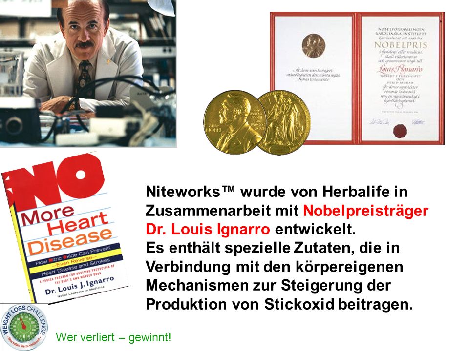 Niteworks™ wurde von Herbalife in Zusammenarbeit mit Nobelpreisträger Dr. Louis Ignarro entwickelt.
