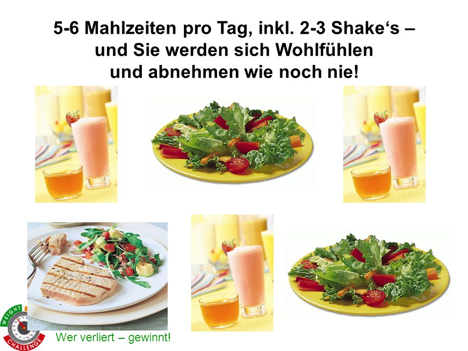 5-6 Mahlzeiten pro Tag, inkl