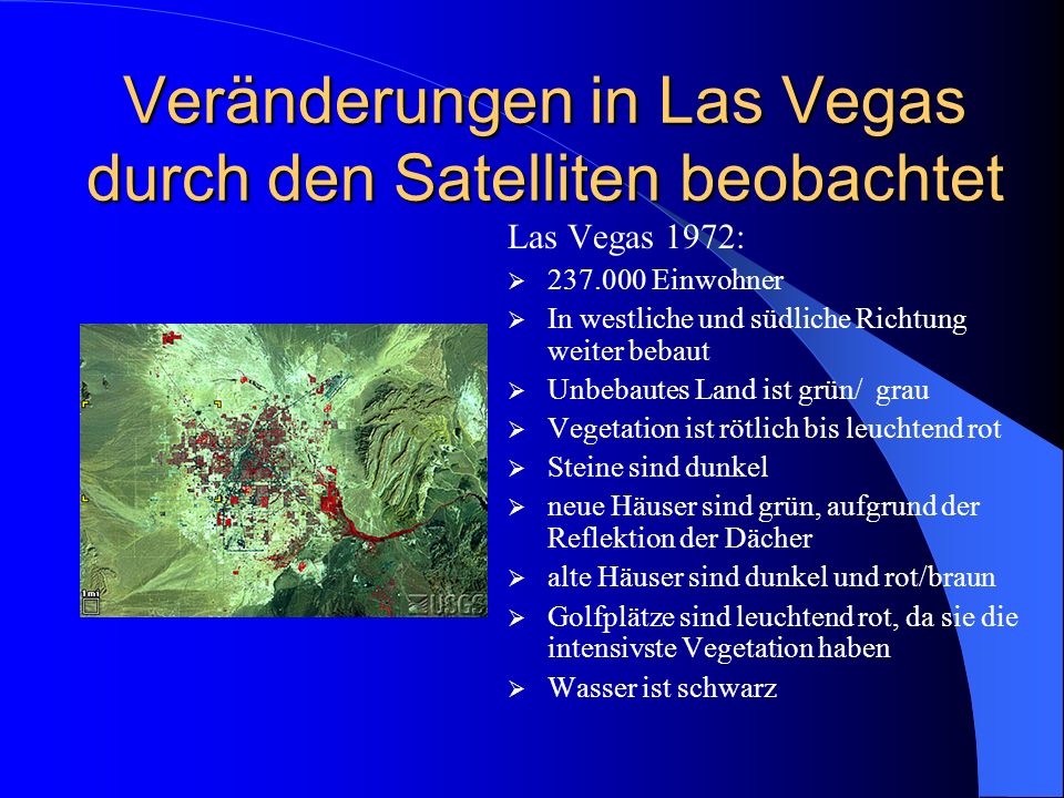 Veränderungen in Las Vegas durch den Satelliten beobachtet