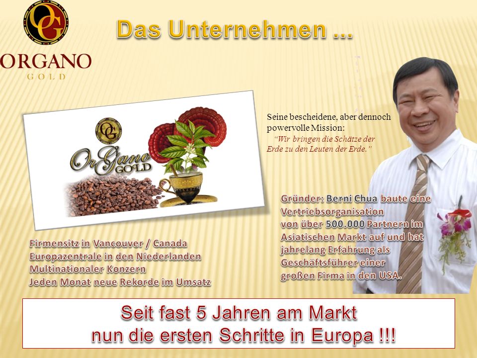 Seit fast 5 Jahren am Markt nun die ersten Schritte in Europa !!!