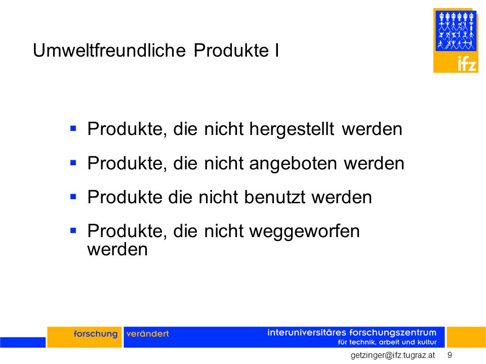 Umweltfreundliche Produkte I