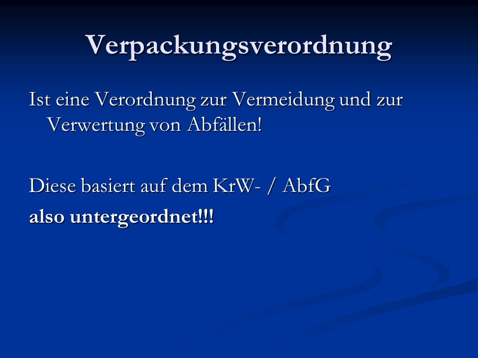 Verpackungsverordnung