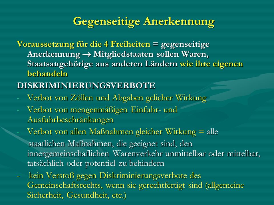 Gegenseitige Anerkennung