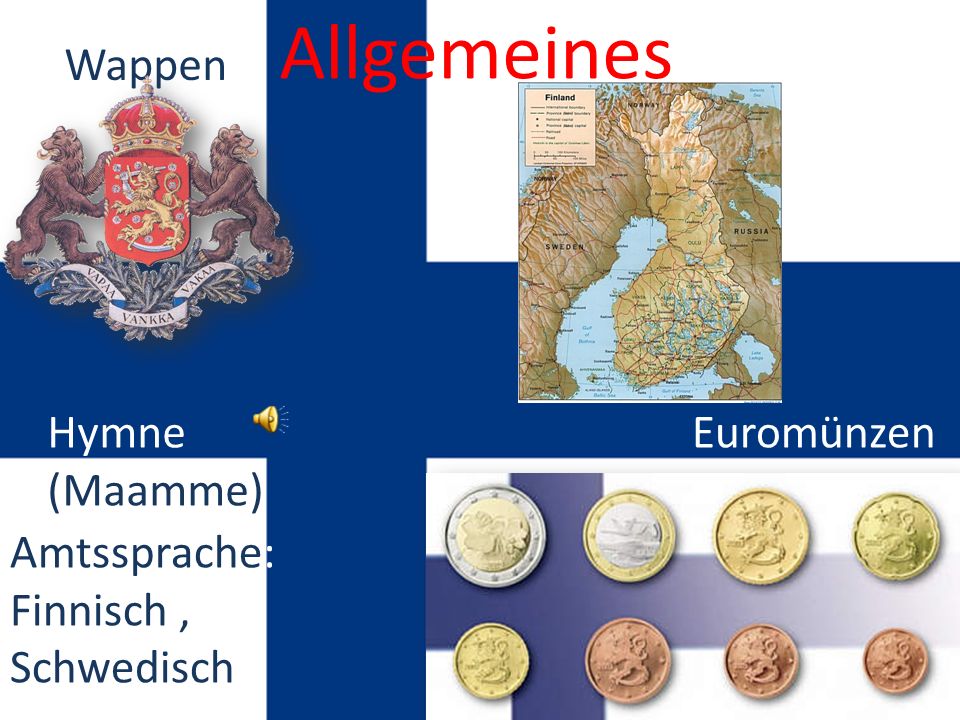 Allgemeines Wappen Hymne (Maamme) Euromünzen