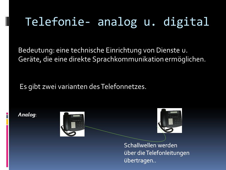 Telefonie- analog u. digital