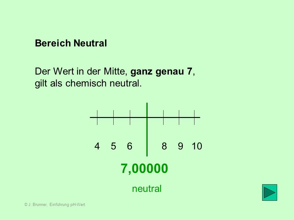7,00000 Bereich Neutral Der Wert in der Mitte, ganz genau 7,