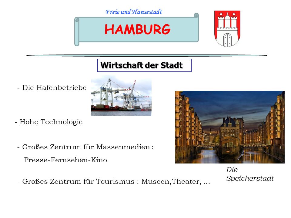 HAMBURG Wirtschaft der Stadt Freie und Hansestadt - Die Hafenbetriebe