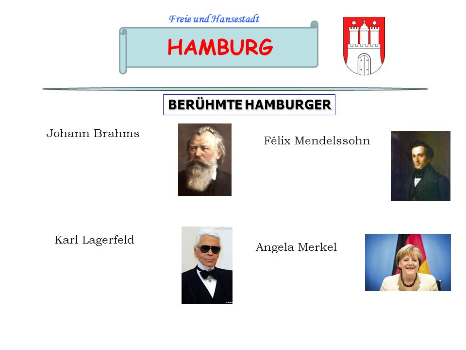 HAMBURG BERÜHMTE HAMBURGER Freie und Hansestadt Johann Brahms