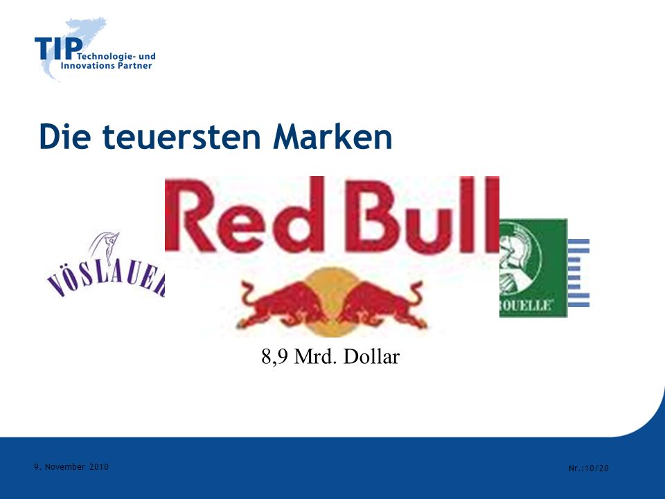 Die teuersten Marken 114,3 Mrd. Dollar 8,9 Mrd. Dollar