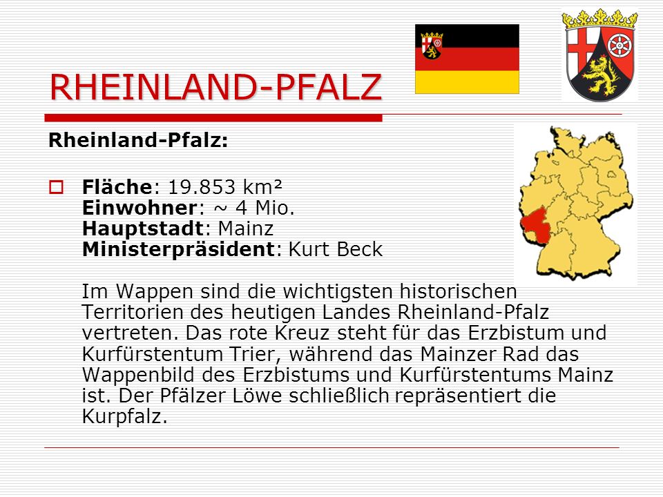 RHEINLAND-PFALZ Rheinland-Pfalz: