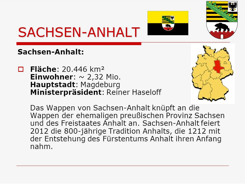 SACHSEN-ANHALT Sachsen-Anhalt: