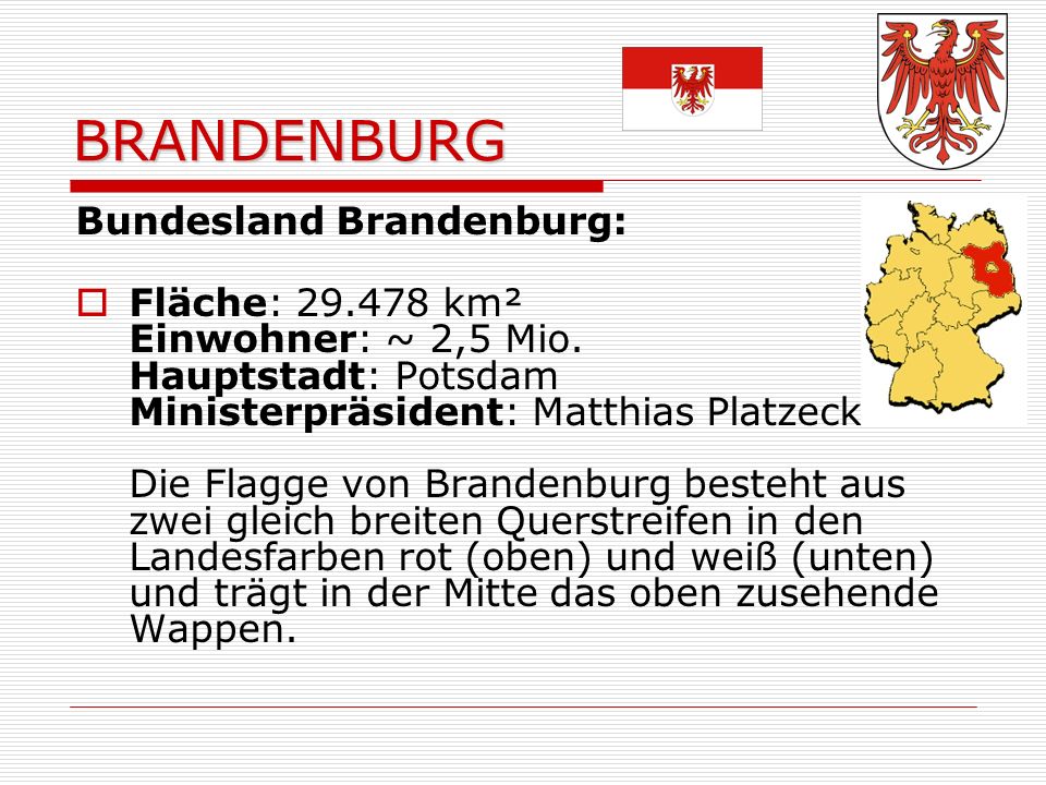 BRANDENBURG Bundesland Brandenburg: