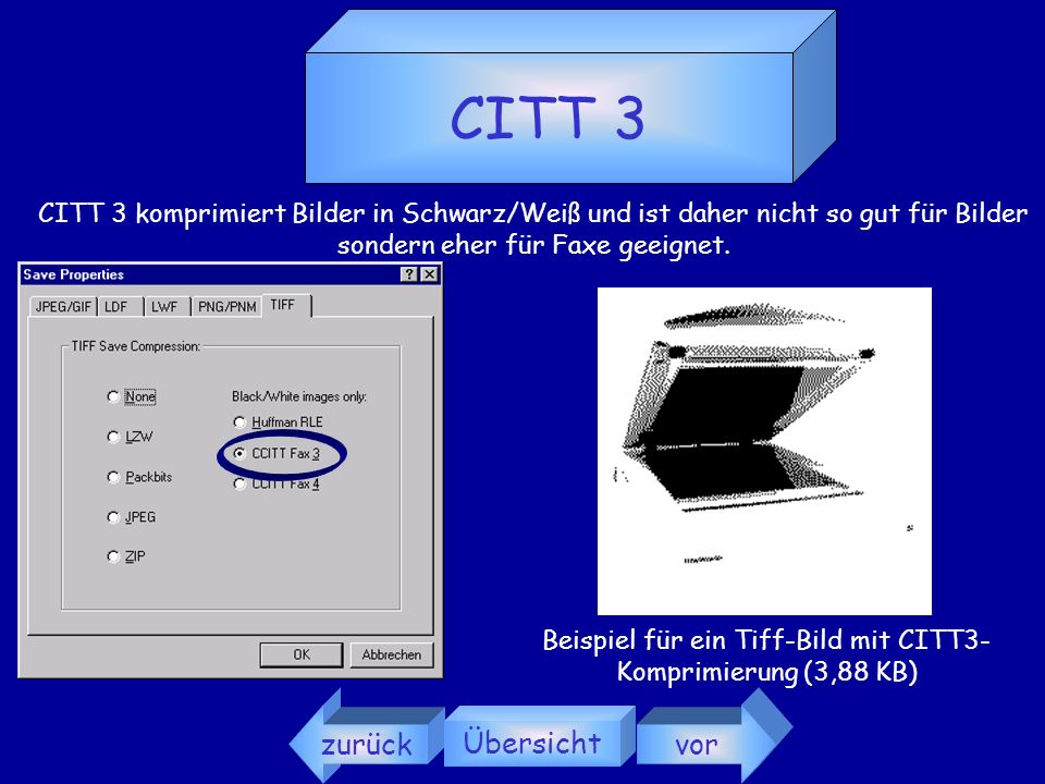 Beispiel für ein Tiff-Bild mit CITT3-Komprimierung (3,88 KB)