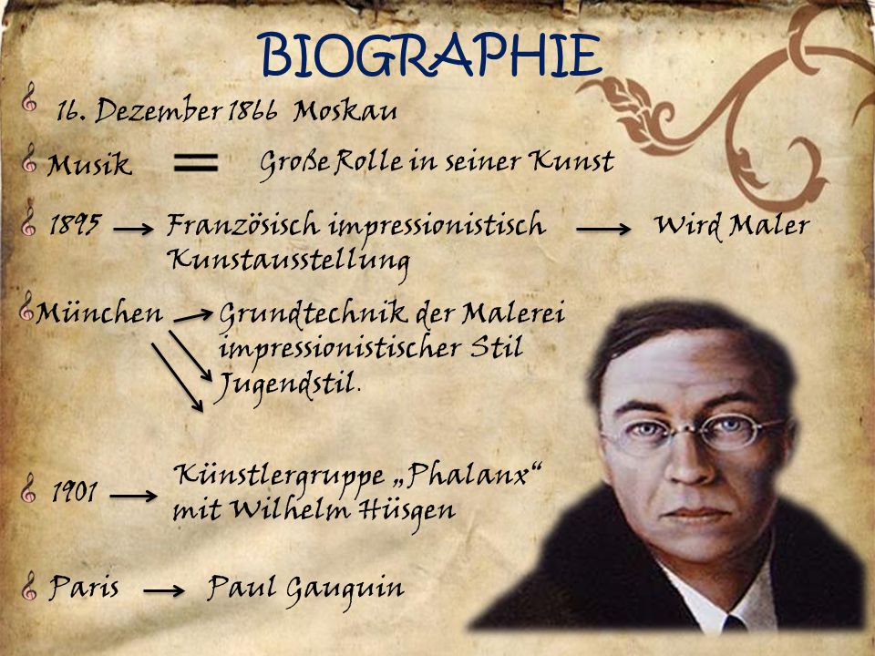 BIOGRAPHIE 16. Dezember 1866 Moskau Musik Große Rolle in seiner Kunst