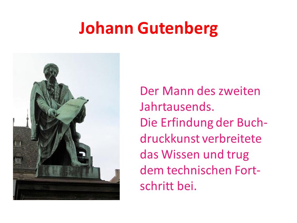 Johann Gutenberg Der Mann des zweiten Jahrtausends.