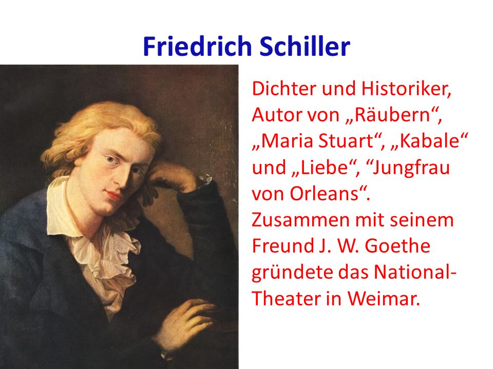 Friedrich Schiller Dichter und Historiker, Autor von „Räubern ,
