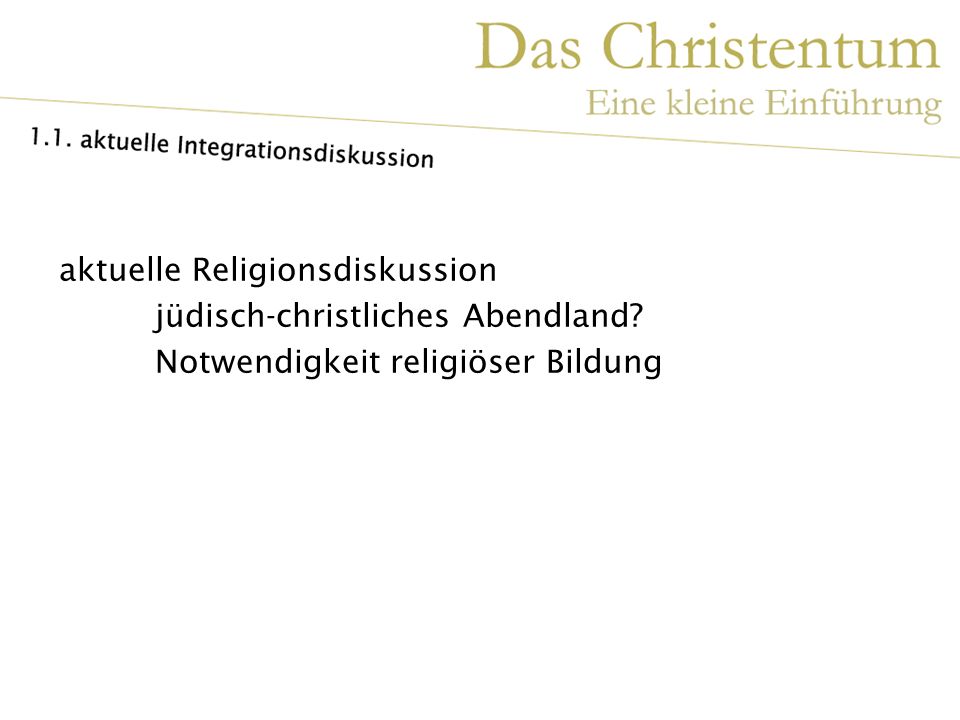 aktuelle Religionsdiskussion