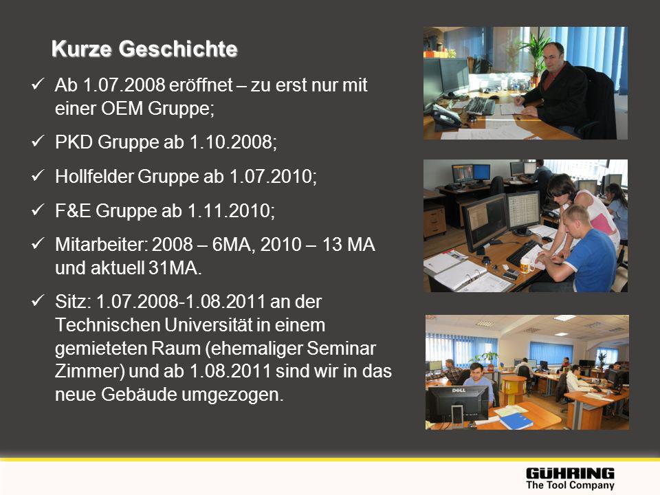 Kurze Geschichte Ab eröffnet – zu erst nur mit einer OEM Gruppe; PKD Gruppe ab ;