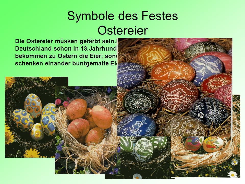 Symbole des Festes Ostereier