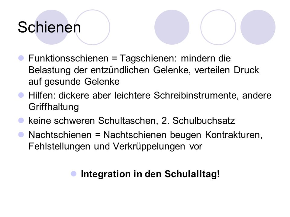 Integration in den Schulalltag!