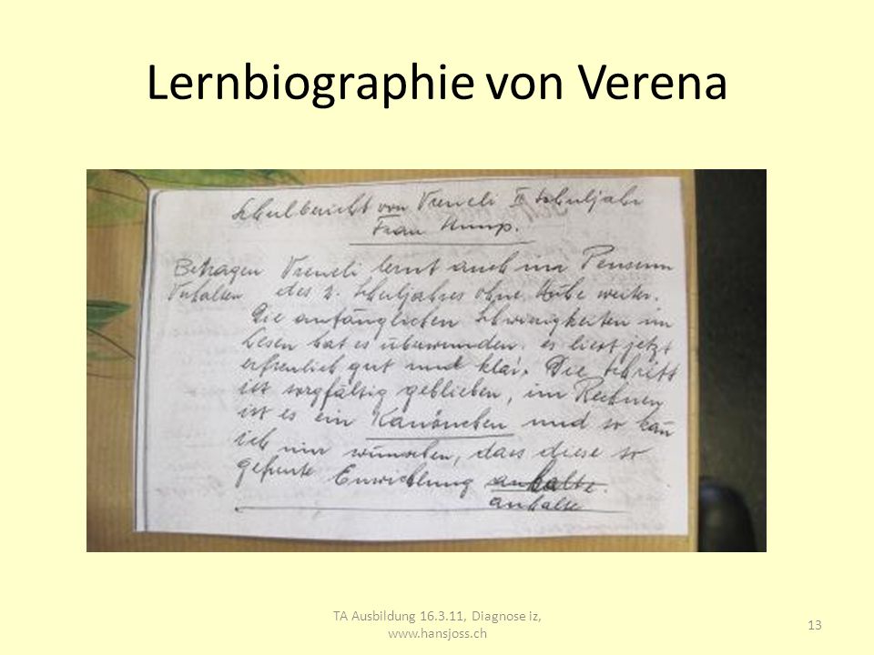 Lernbiographie von Verena