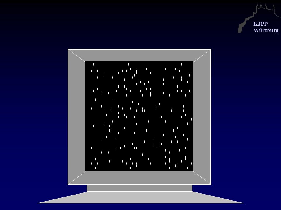 Here you can see a scetch of the stimulating PC screen. and the sinus grating still in the middle.