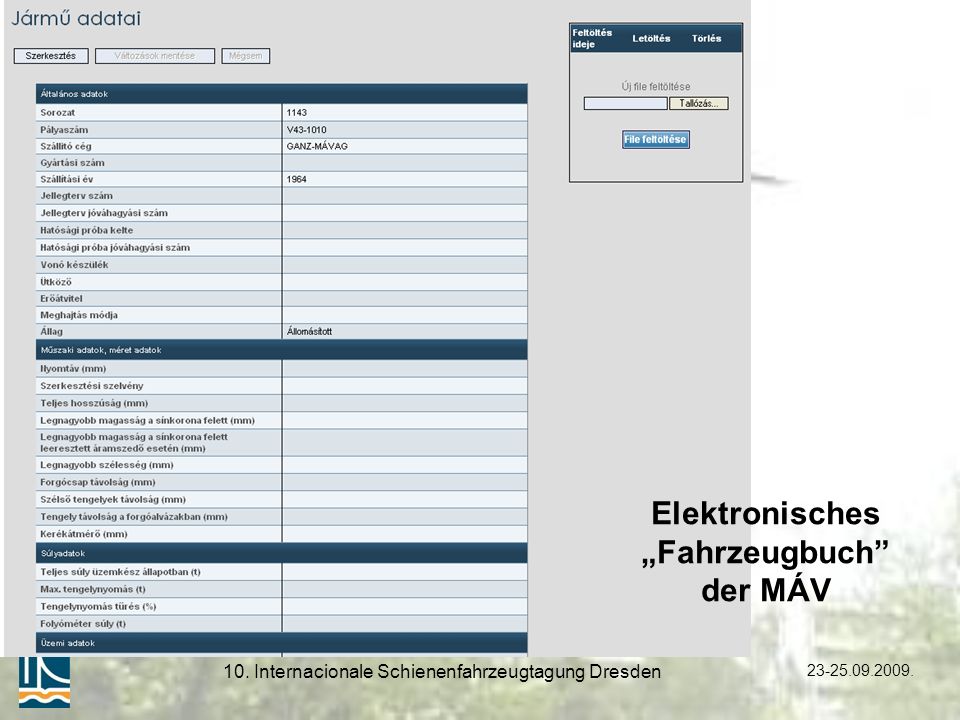 10. Internacionale Schienenfahrzeugtagung Dresden