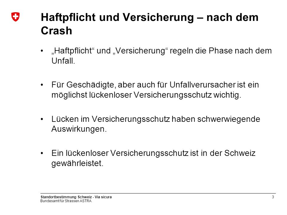 Haftpflicht und Versicherung – nach dem Crash