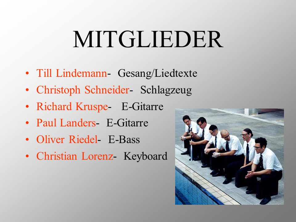 MITGLIEDER Till Lindemann- Gesang/Liedtexte