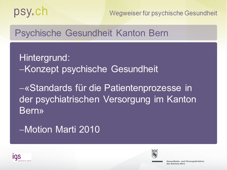 Psychische Gesundheit Kanton Bern