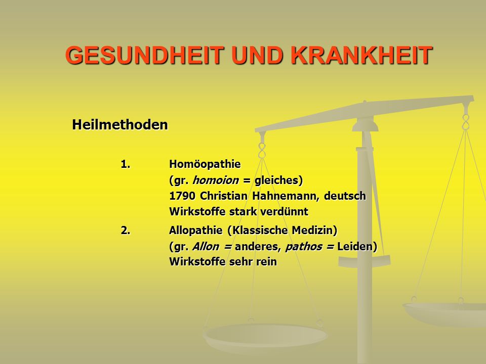 GESUNDHEIT UND KRANKHEIT
