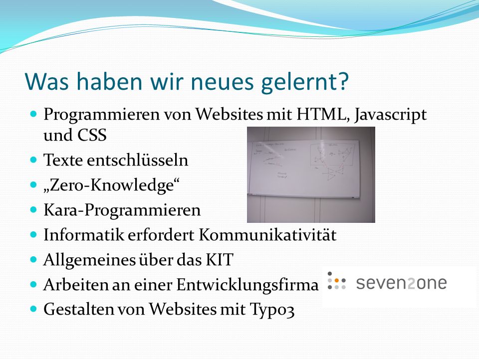 Was haben wir neues gelernt