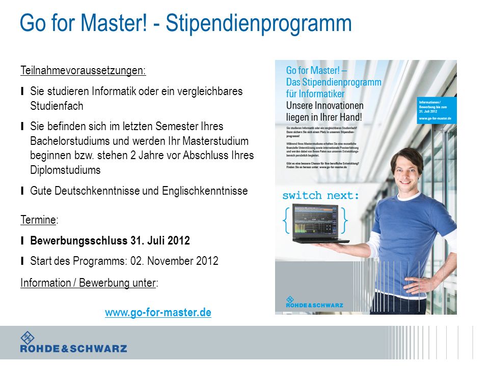 Go for Master! - Stipendienprogramm
