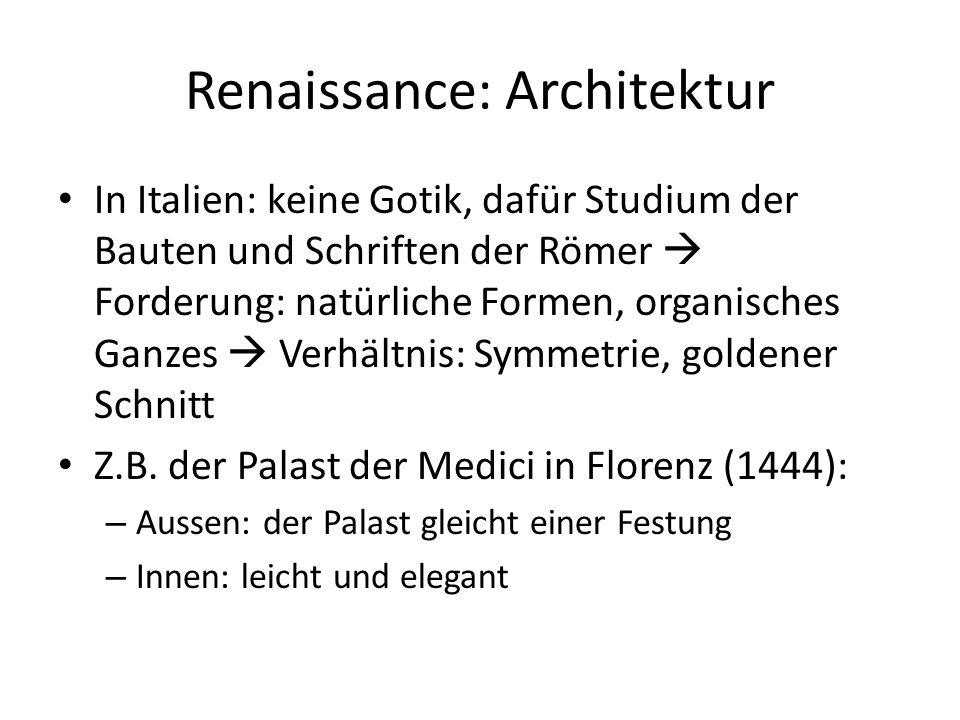 Renaissance: Architektur