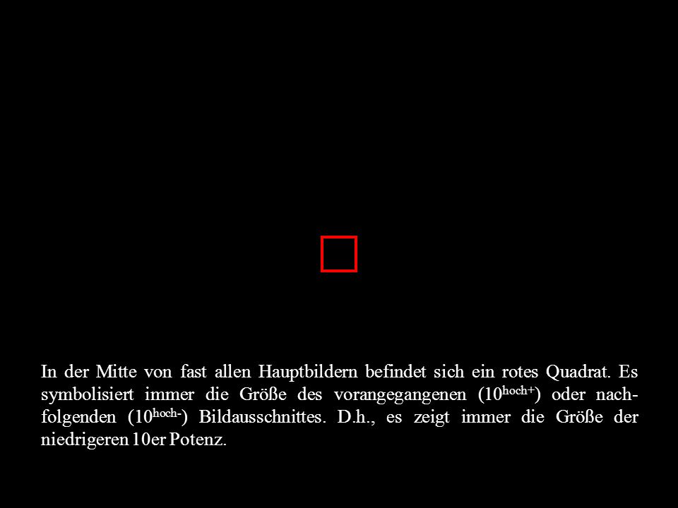 In der Mitte von fast allen Hauptbildern befindet sich ein rotes Quadrat.