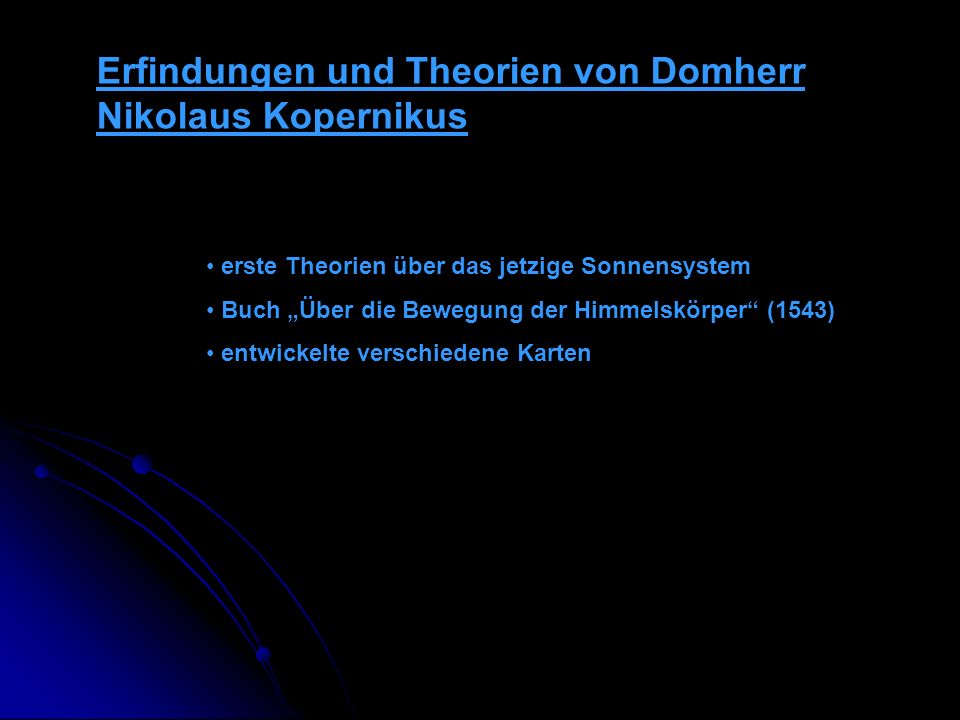 Erfindungen und Theorien von Domherr Nikolaus Kopernikus