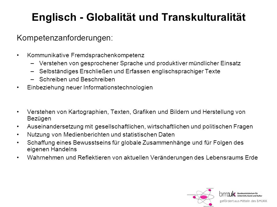 Englisch - Globalität und Transkulturalität
