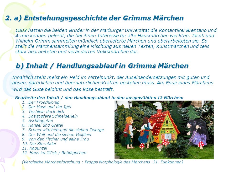 2. a) Entstehungsgeschichte der Grimms Märchen