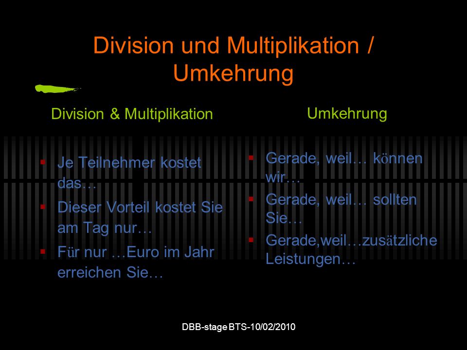Division und Multiplikation / Umkehrung